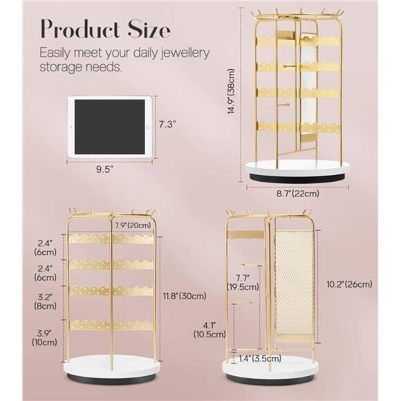 Homde Jewelry Stand Large for Dresser: Earring Necklace Organizer for modern - Picture 6 of 7